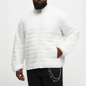 Custom Men's Autumn Waterproof Windproof Eco-Friendly <b>Quilted</b> Jacket Cotton Filling Stand Collar Zipper Regular Length - Product Image 1