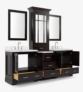 Gabinete de Baño OEM Mary de 85 Pulgadas con Doble Lavabo, Solo 3 Opciones de Acabado, Directo de Fábrica en Vietnam - Product Image 4