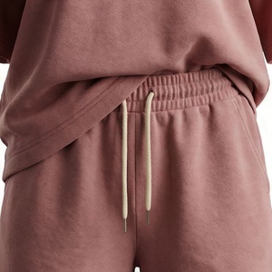 Women's 2 Piece Knitted Shorts <b>Set</b> Solid Color O-Neck Short Sleeve Loose Fit Above Knee Casual Wear Breathable Cotton <b>Twin</b> <b>Set</b> - Product Image 3