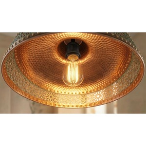 Lámpara Colgante Vintage de Cobre FABULOUS IMPEX, Forma Circular, Decorativa, con Diseño Intrincado - Product Image 6