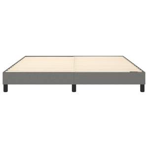 Cadre de lit en tissu gris foncé 100% polyester, rembourré avec du contreplaqué et du bois d'ingénierie - Product Image 5