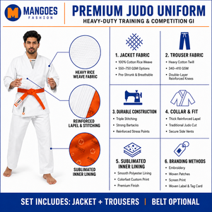 Auténtico Uniforme de Jiu Jitsu BJJ, Pantalones de Entrenamiento de Algodón con Tejido Dorado Preencogido, Ropa Deportiva para Academia, Práctica y Deportes BJJ - Product Image 6