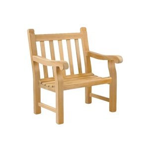 Wooden Teak Garden <b>Armchair</b> Outdoor Park Seat Traditional Style Durable Solid Wood Frame Tapered Legs Waterproof & Eco-Friendly - Product Image 1