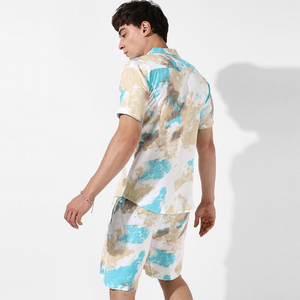 Conjunto de Camisa y Pantalones Cortos de Lino Transpirable para Hombre, Servicio OEM Personalizado, Ropa de Verano de Algodón, Conjunto de Camisa y Pantalones Cortos de Lino - Product Image 2