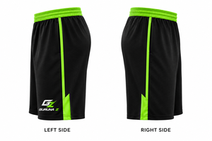 Ensemble de maillot de basket-ball Guruna Z noir et lime, sans manches, col en V, respirant, anti-transpiration, 100% polyester, vêtements de sport unisexes - Product Image 2