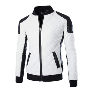 Chaqueta de Cuero para Hombre, Estilo Bomber Acolchada, Corte Ajustado, Color en Contraste, Chaqueta Biker, Prenda Exterior de PU Suave, Moda Urbana para Hombre 2026 - Product Image 6