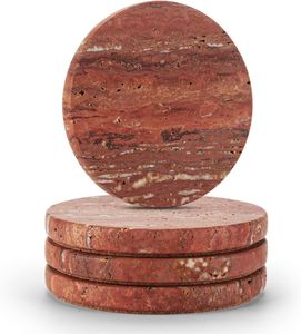 Ensemble de sous-verres modernes en travertin, supports à boissons en pierre naturelle pour salle à manger, table basse, décoration élégante - Product Image 3