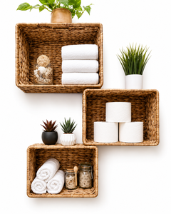 Porte-serviettes mural en bois avec étagère, design minimaliste, finition naturelle, pour salle de bain, accessoires de salle de bain en bois - Product Image 5
