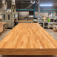 Planche de comptoir en bois de caoutchouc à jointures à l'ongle, panneau stratifié massif, plan de travail de cuisine, prix abordable, bonne qualité, directement de l'usine