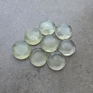 Pierre précieuse de préhnite facettée de forme ronde calibrée |   Pierre cabochon naturelle verte en vrac pour la fabrication de bijoux, tailles personnalisées disponibles - Product Image 4