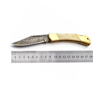 Damascus Steel Folding Pocket Knife Handmade Pattern Steel Compact Outdoor Knife <b>Camping</b> Hiking Travel Utility <b>Tool</b> - Product Image 1