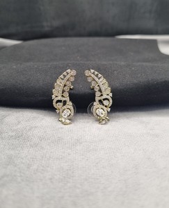 Exquisitos Pendientes de Oreja con Patrón de Espiral de Hojas y Diamantes Americanos, Chapados en Oro Antiguo, Elegantes y Brillantes, Joyería de Moda - Product Image 2