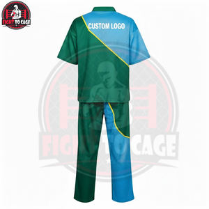 Uniforme de Artes Marciales de Primera Calidad, Duradero, Hecho a Mano, Lavable a Máquina, Último Estilo, Edición Verde Dinámico y Azul Cielo - Product Image 6