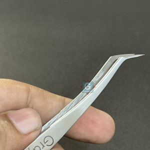 Best Selling Wholesale Price Eyelash Tweezers Stainless Steel Curved Tip Tweezers - Product Image 6