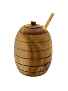Tarro de Miel de Madera Ecológico con Cuchara Dosificadora, Dispensador de Miel de Madera Natural Seguro para Alimentos, Contenedor para Decoración de Cocina del Hogar, Venta al por Mayor - Product Image 6