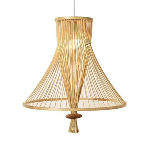 Lámpara Colgante Artesanal de Ratán, Pantalla Tejida Resistente, Iluminación Decorativa de Techo para Hoteles, Resorts y Villas - Product Image 3