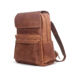 Luxury <b>Waterproof</b> Leather Laptop Bag Anti-Theft Vintage Travel Rucksack Genuine Leather Multi-Pocket LBP-0461 - Product Image 1
