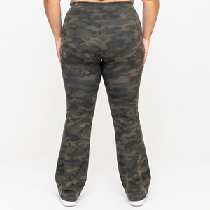 Gym Fitness Plus Size Leggings Camo Printed Flare Yoga Pants High Waist Gym Workout Flare Pants Polyester Camo Printed <b>Tights</b> - Product Image 2