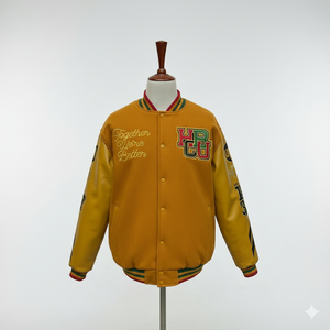 Chaqueta Varsity Personalizada para Hombre, Nueva, de Lana, con Mangas de Cuero, Logotipo Bordado en Chenille y Parches, en Varios Colores - Product Image 1