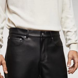 Pantalon en cuir droit pour homme, personnalisé, vente en gros, hiver, écologique, respirant, séchage rapide, léger, tendance - Product Image 5