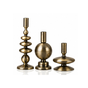 Concept Home <b>Black</b> Iron Handmade Portable <b>Candlestick</b> <b>Holder</b> Set of 3 Modern Stack Design for Home Decoration and Christmas - Product Image 5