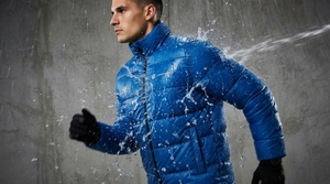 Veste matelassée à capuche bleue pour homme, col montant, chaude, imperméable, légère, pour l'hiver et les activités de plein air, One Apex - Product Image 5