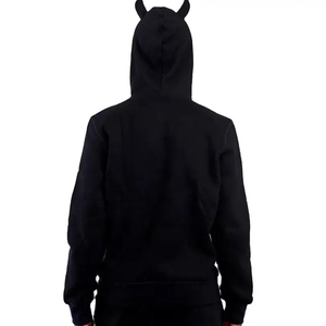 Sudadera con capucha de invierno con cremallera completa, diseño de armazón costalino, máscara facial de calavera, 100% algodón, estilo streetwear personalizado, esqueleto bordado para hombre, lavado a la piedra - Product Image 3