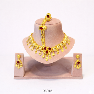 MOLL JEWELLERS Conjunto de Lujo de Collar, Pendientes y Anillo de Aleación Chapada en Oro de 24 Quilates con Zirconia para Boda de Mujer, Diseño de Triple Filigrana de Moda - Product Image 3