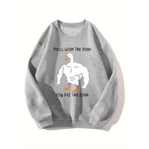 <b>Mens</b> Oversized Fleece Sweatshirt Trendy Casual Crewneck <b>Pullover</b> <b>for</b> Winter Layering and Urban Streetwear - Product Image 5