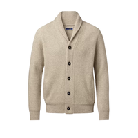 Maßgeschneiderter Herren-Wintercardigan mit Knöpfen, Lässiger Strickpullover mit Langen Ärmeln, Leichter, Weicher Woll-Viskose-Mix, Atmungsaktiv und Knitterfrei