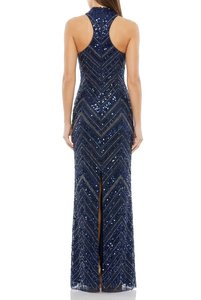 Robe de soirée sirène longue à col montant sans manches avec broderie personnalisée, robe de soirée de mariage ou de fête à sequins, fabrication OEM - Product Image 2