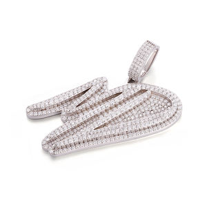 Colgante de Alas con Baño de Rodio, Aleación con Micro Pavé de Diamantes, Amuleto Hiphop, Joyería de Moda Unisex - Product Image 1