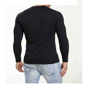 T-shirt en coton à manches longues pour homme, col rond, tissu doux et respirant, vêtement décontracté pour tous les jours, streetwear, haut tendance - Product Image 6