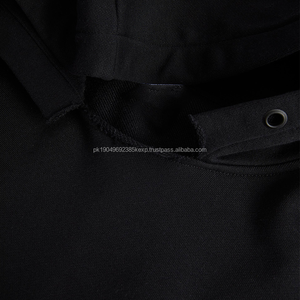 Custom Private tag Recortada Hombres sudaderas con capucha suéter 100% algodón Cut Edge Raw Hem Sudadera con capucha - Product Image 4