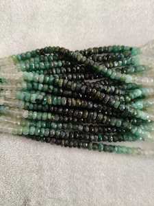 Perles Rondelles d'Émeraude Naturelle Facettées AAA pour la Fabrication de Bijoux - Fournisseur en Gros - Product Image 1