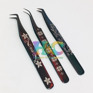 Top Deals Tweezers mink Custom Eyelash Extension Tweezers Stainless Steel Anti-Magnetic Strong Grip Hand Tested Custom Logo - Product Image 4
