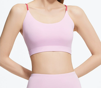 Ensemble soutien-gorge de sport doux pour femme à prix abordable, idéal pour le yoga et le fitness, ajustable, à maintien élevé, séchage rapide, couleur unie, fermeture avant