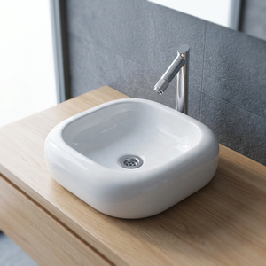 Vistaar Lavabo à poser rectangulaire en granit blanc moderne – Conception écologique à montage sur plan avec cuve de 9 L - Product Image 5