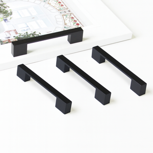 Factory Direct Modern Minimalist Zinc Alloy Square Bar Cabinet Handle Matte <b>Black</b> Drawer Pull for Kitchen Bathroom Furniture - Product Image 4