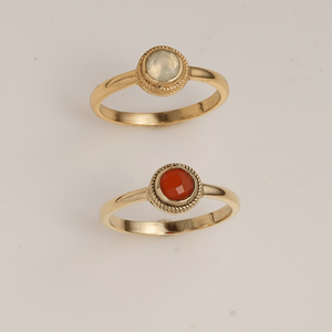 Natural Red Carnelian <b>Ring</b> 925 Sterling <b>Silver</b> Gold Plated Bezel <b>Set</b> Handmade Minimalist Gemstone <b>Ring</b> for Women Wholesale - Product Image 3