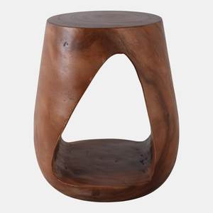 Taburete Moderno Ecológico de Madera Maciza con Diseño de Tronco de Árbol Tallado, Otomana Escultural, Asiento Auxiliar para Dormitorio, Sala de Estar o Mesa - Product Image 1