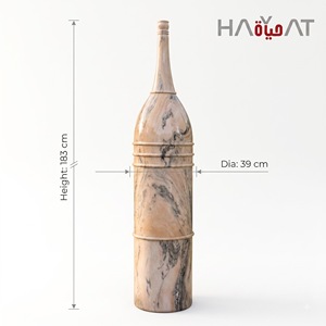 Jarrón de Mármol Rosa Natural, Escultura de Botella, Jarrón Cilíndrico Alto para Flores, Recipiente Decorativo de Piedra para Sala de Estar o Bodas - Product Image 2