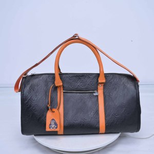 Sacs de voyage pour hommes en cuir véritable de luxe avec doublure en polyester, finition Crazy Horse tendance, fermeture à glissière - Product Image 5