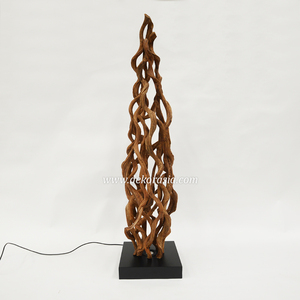 Lámpara de Pie Moderna Kasela de Madera con LED y Pantalla Amarilla para Hogar, Dormitorio, Sala de Estar y Hotel - Product Image 2