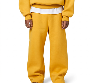 Custom Logo Plain Unisex <b>Oversized</b> Trousers Stacked Fleece French Terry Tapered Wide Legs Heavyweight Cotton <b>Sweatpants</b> Men - Product Image 6