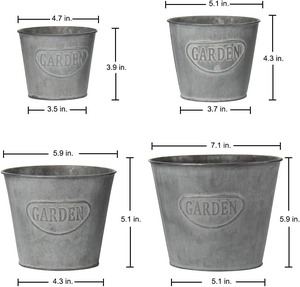 Juego de Macetas de Metal Galvanizado Vintage y Duradero para Interiores, Diseño Decorativo de Rejilla, MORADABAD ART METAL WARE, para Sala de Estar o Balcón - Product Image 3