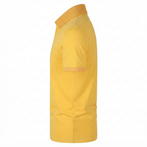 เสื้อเชิ้ตผู้ชายสีเหลืองแบบถักปักลายสั่งทำขายส่ง แขนสั้น สวมใส่สบาย ระบายอากาศได้ดี เหมาะสำหรับฤดูร้อน ทำจากผ้าฝ้าย ใช้ได้ทั้งในธุรกิจ กอล์ฟ และกีฬา - Product Image 2