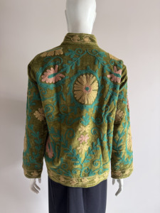 Chaqueta de Otoño para Mujer, Estilo Boho Chic, con Bordado Floral, Terciopelo Transpirable, Cuello Mandarín, Manga Larga, Forro de Algodón Hecho a Mano - Product Image 1