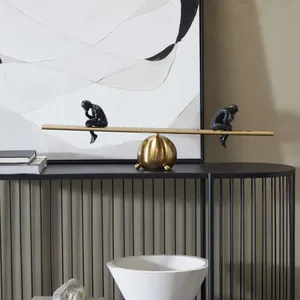 Contemporary Aluminum Sculpture <b>Figurative</b> Balance Art Decor Eco-Friendly for Living Room Tabletop Display Retirement 27.10x8.25 - Product Image 2