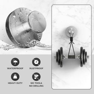 Set di 4 Ganci a Ventosa Argentati per Doccia e Finestre, Ganci Rimovibili per Asciugamani e Accappatoi per Bagno - Product Image 4